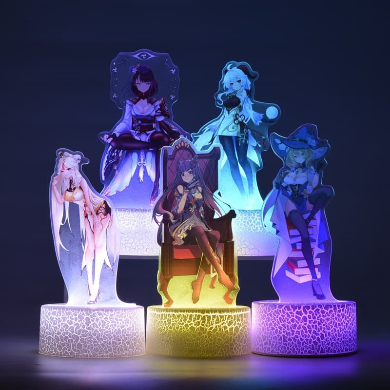 Doujin Genshin Impact Color Printed Night Light Lisa Game Merchandise Store Night Light Decoration Product Wholesale