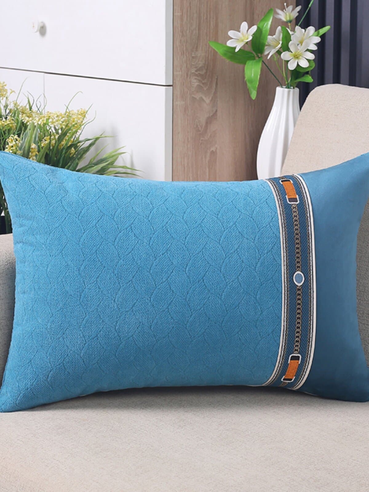 Plush pillow, bedside sofa, living room, rectangular pillow, cushion cover, waist pillow, large back pillow cover, F^ not included
