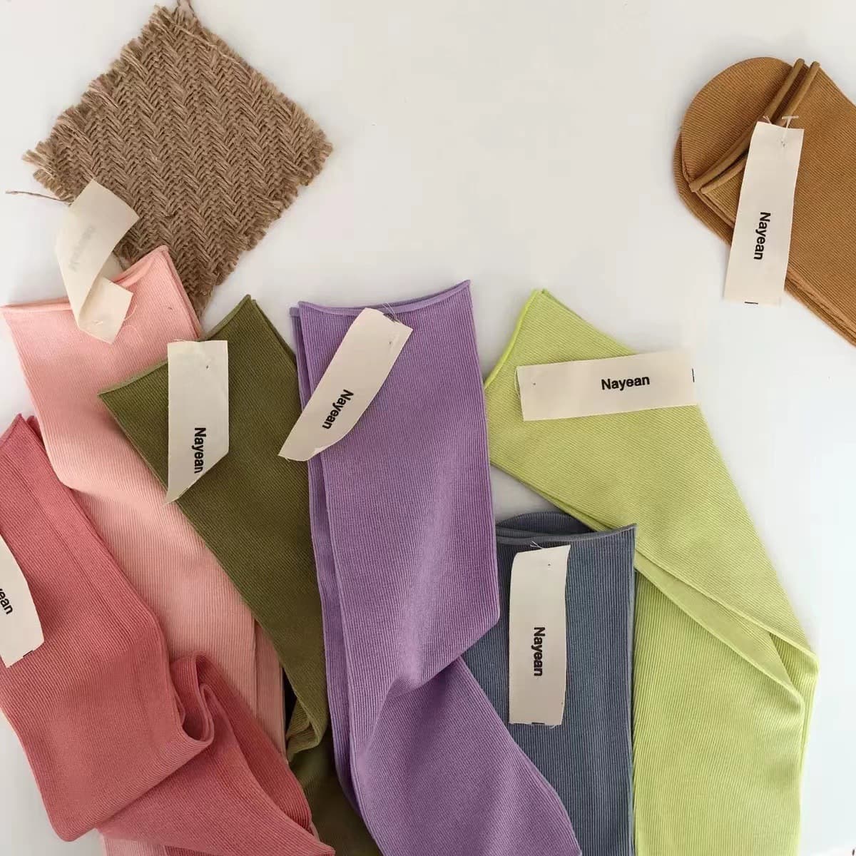 nayean South Korea Candy Color Stacking Socks Straight Board No Heel Multi-Color Rolled Edge Maternity Socks Combed Cotton Parent-Child Socks