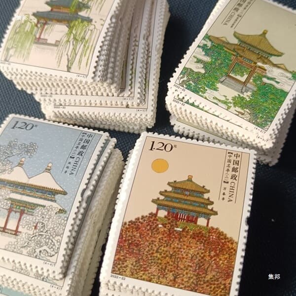 China famous pavilion with beautiful scenery and cute stamps 1.2 yuan 120 cents 80 cents discount letter stamps can be mailed silk flowers