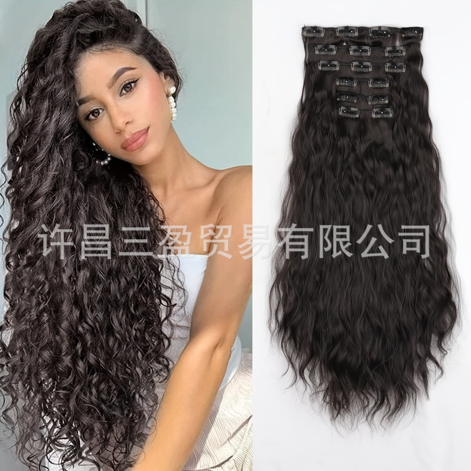 24 Inch Long 6-Piece Micro Ring Hair Extension Clips Cross-border European and American Wig Wholesale