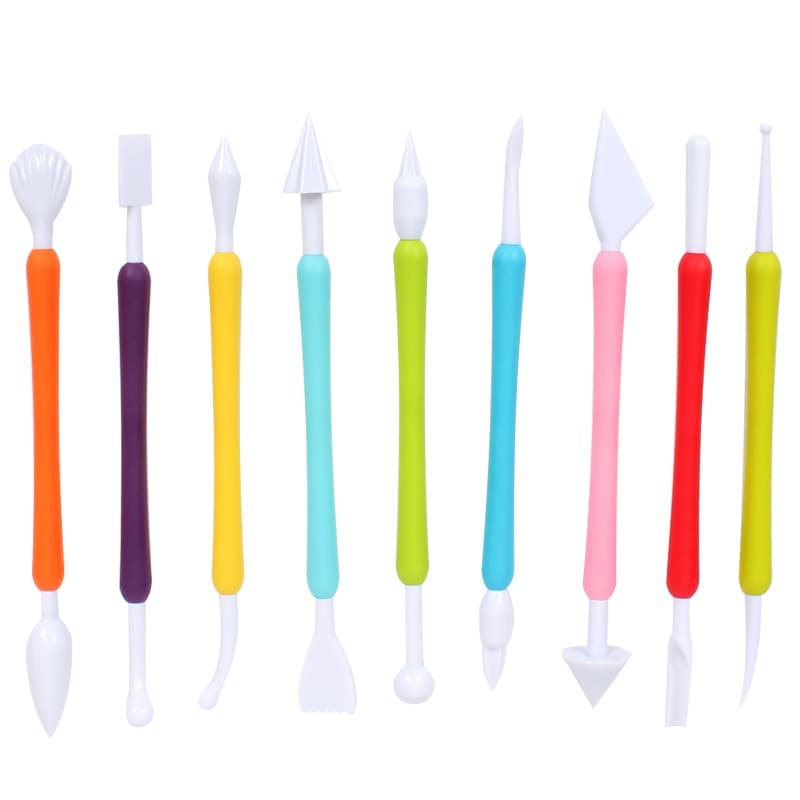 In Stock 9PCS Fondant Sculpting Pen Set Cream Cake Cookie Piping Decoration Knife Baking DIY Tools