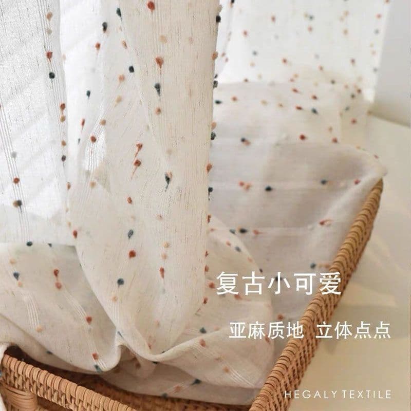 Trendy Rainbow Sheer Curtain, Semi-Sheer, Kids Room Curtain, Candy-Colored Bedroom Balcony Sheer Curtain, Cute Ins Style