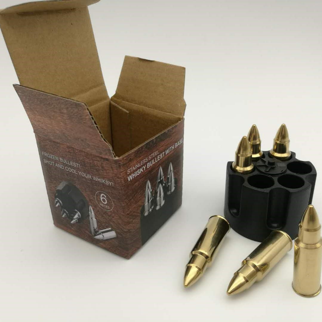 Factory Direct Stainless Steel 304 Bullet Gold Ice Cubes Red Wine Cooling Whiskey Metal Ice Wine Stones