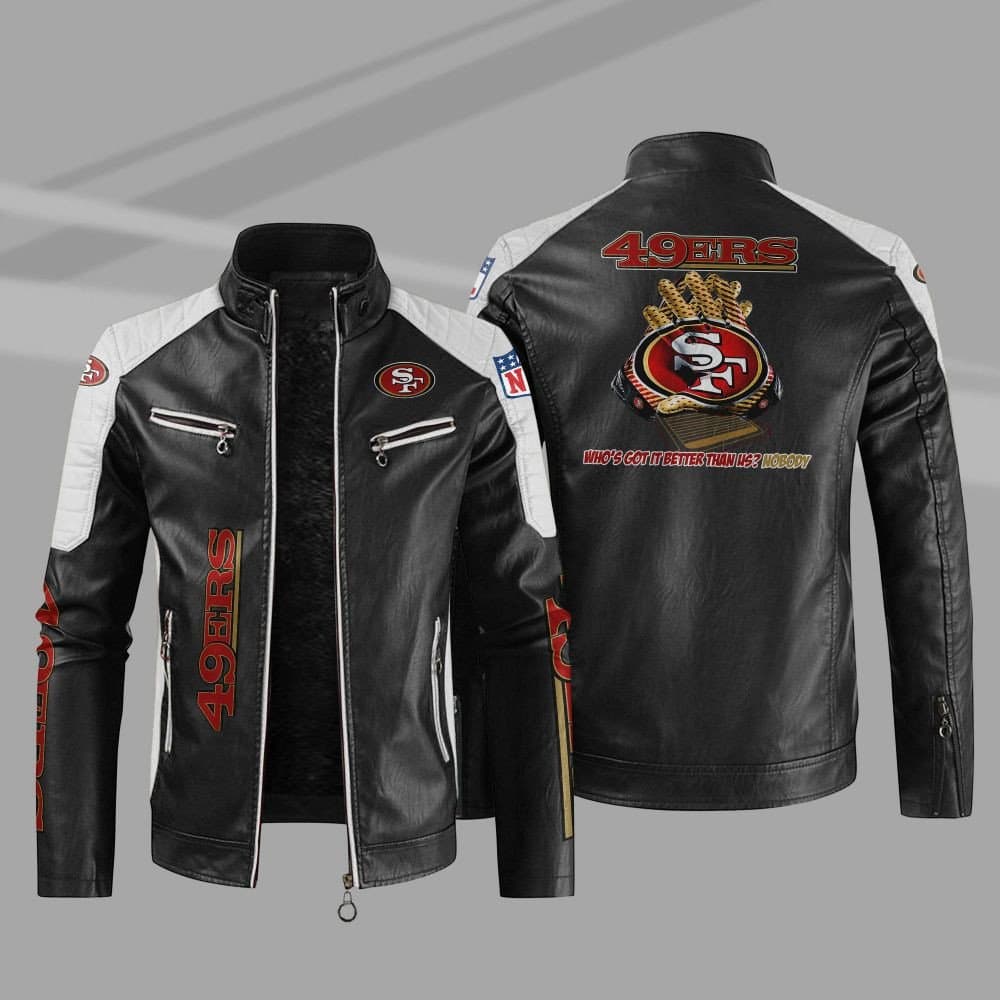 Cross-border PU Leather Jacket Printed Motorcycle European Size Men's Coat SF Brand Motorcycle Logo Cultural Leather Jacket