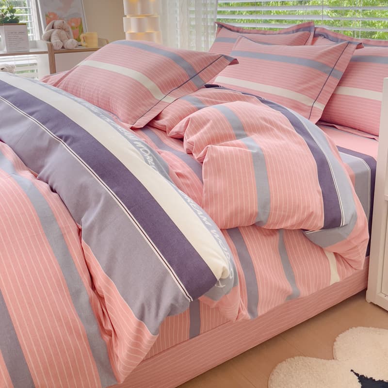 New 100 pure cotton four-piece set thickened brushed quilt cover four seasons bed sheet quilt cover bedding 1.8 meters