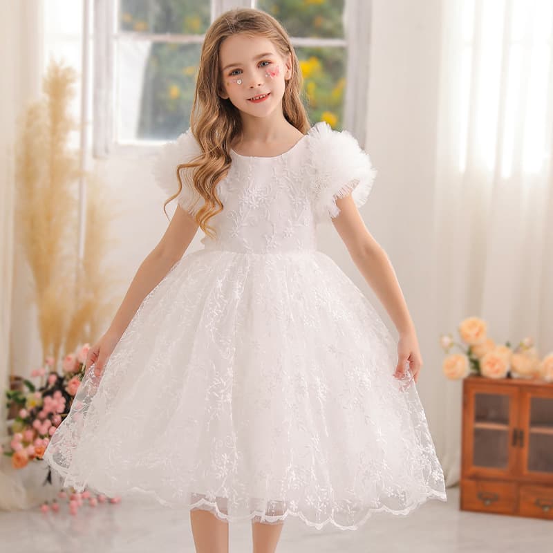 Cross-border Supply Girls Birthday Party Dress Little Girl Princess Dress Catwalk Children Piano Host Performance Costume