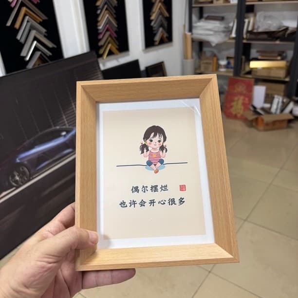 Classroom layout hanging painting living room study bedroom table setting picture frame solid wood picture frame