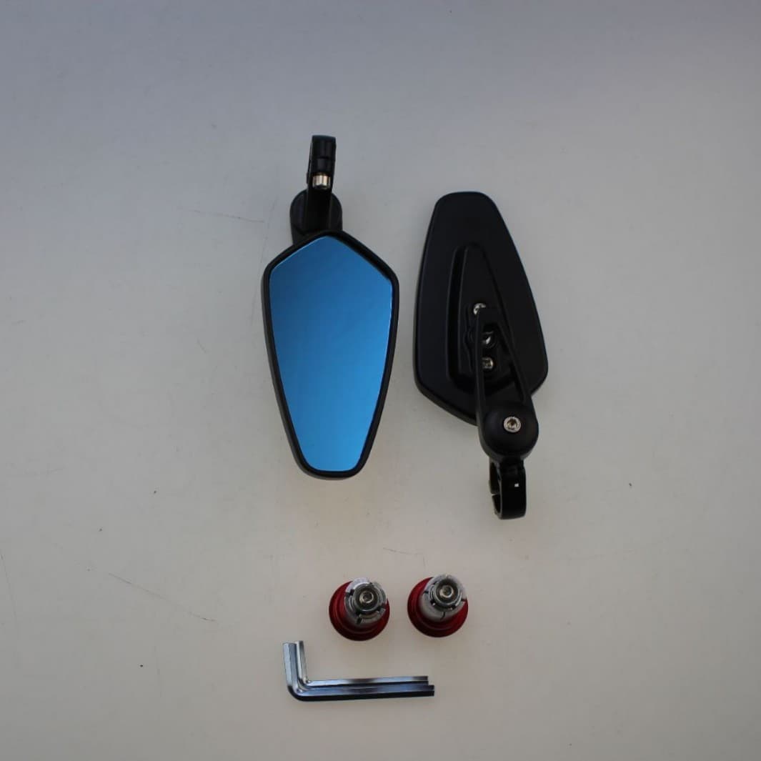 Motorcycle reversing mirror electric vehicle rearview mirror modified retro handle mirror reflector anti-glare blue glass
