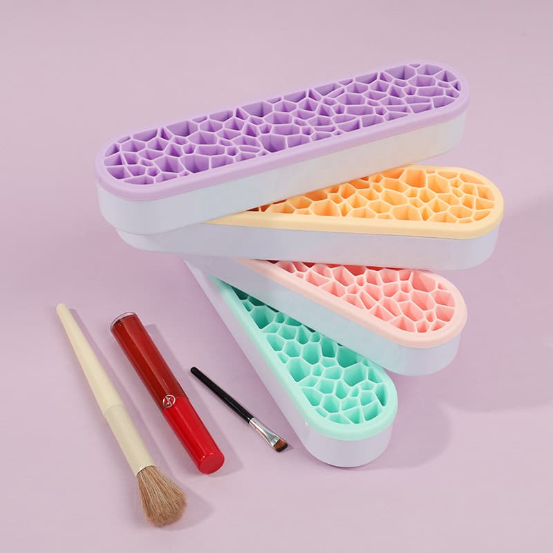Wholesale European-style Makeup Brush Holder Silicone Drying Rack Cosmetic Organizer