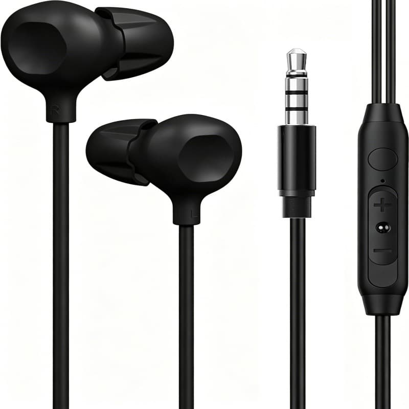 Pressure relief sleep in-ear wired headphones for sleeping soft silicone mobile phone soundproof mute noise reduction anti-noise earplugs