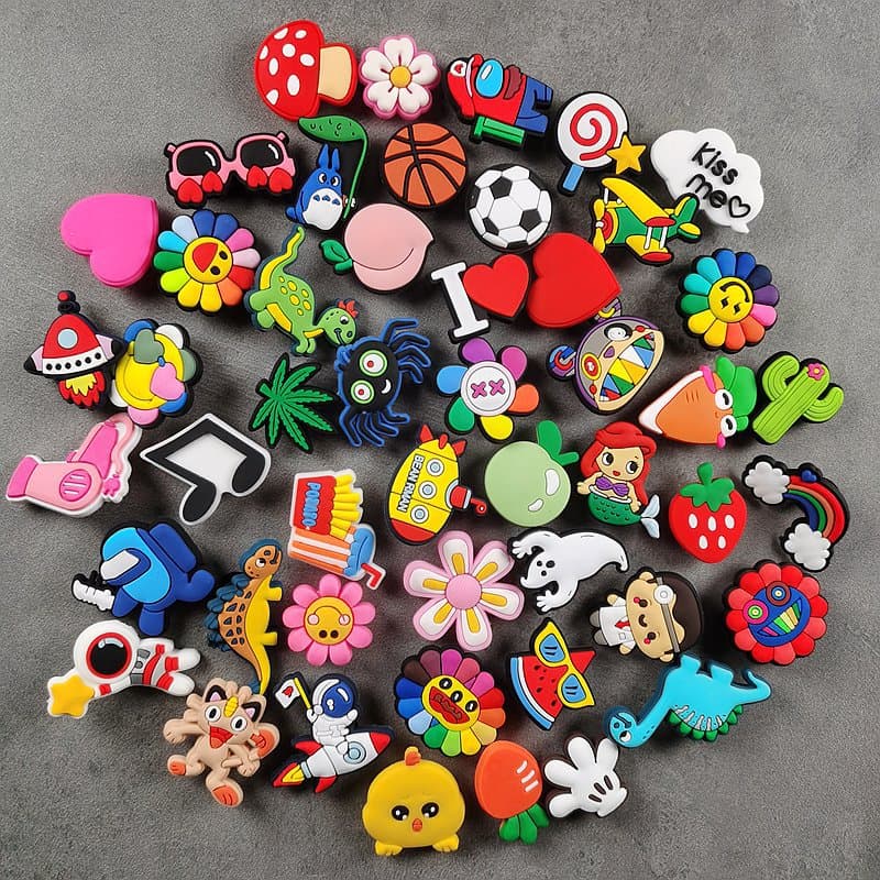 [Single Style Exclusive 3] Cute Cartoon Garden Flower Decorated Creative Shoe Buckle Boys Girls DIY Clogs Children's Shoes