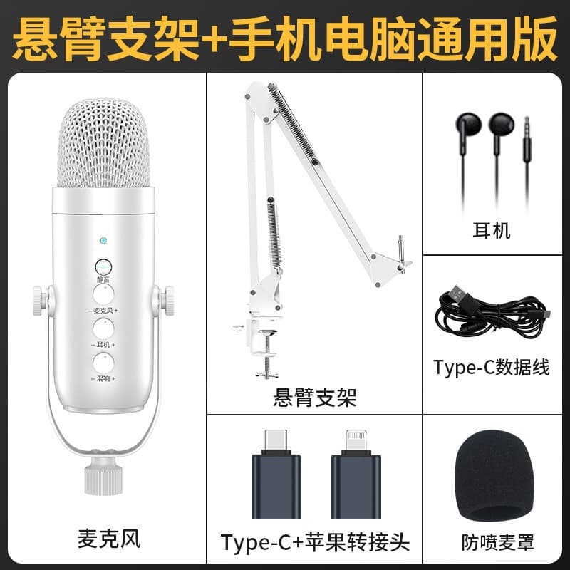 Desktop Condenser Microphone for Live Streaming Recording PC Mobile