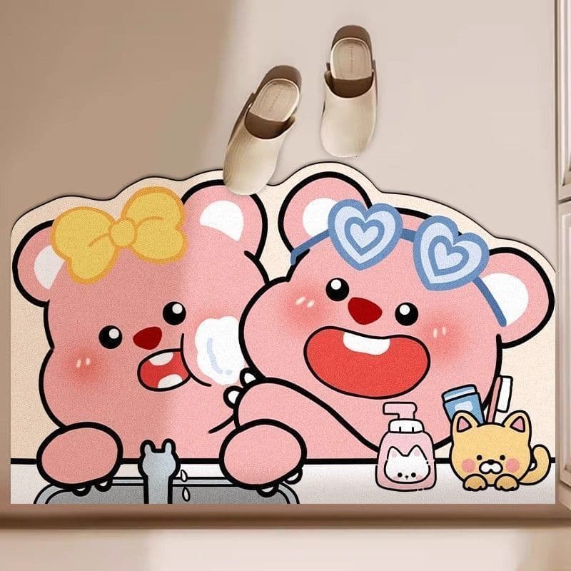 New Cartoon Loopy Ruby Non-Slip Absorbent Diatomaceous Earth Quick-Dry Bath Mat for Home Bathroom Floor Anti-Slip Rug