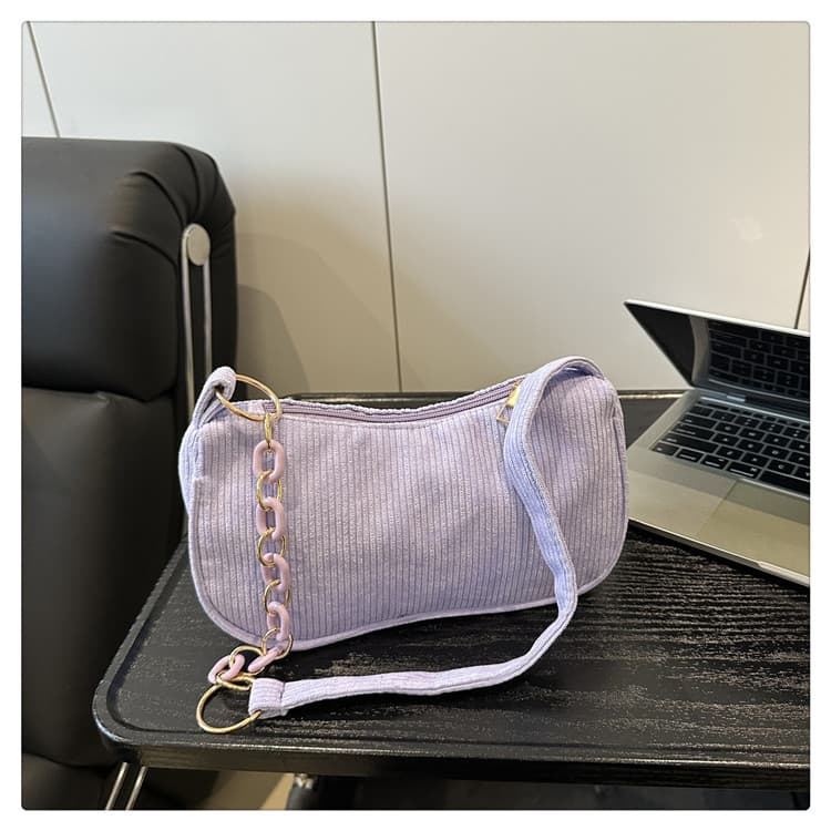 Korean style artistic cloth bag, simple casual corduroy cloth shoulder bag for women, solid color mini crossbody bag, portable canvas bag