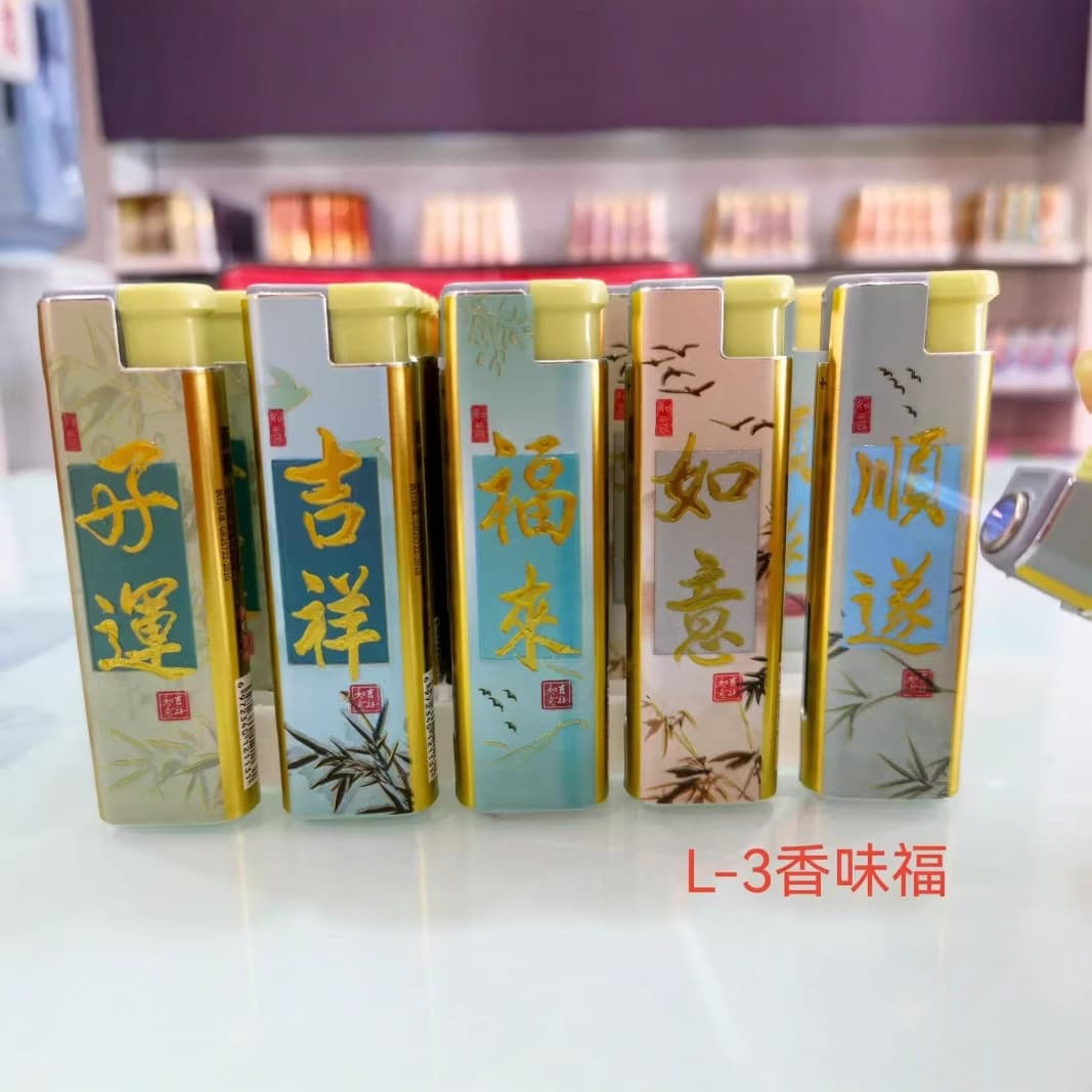 New Metal Yong Brand L3 Bag Painting Straight Windproof Lighter Manufacturer Selling Yiwu Electronic Windproof Lighter
