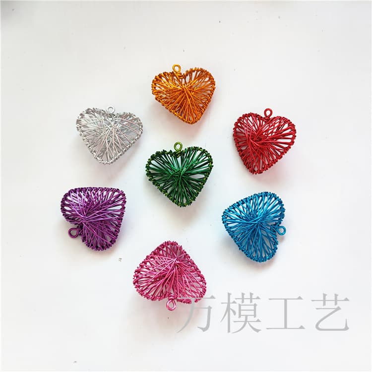 [Aluminum Wire Peach Heart] Handmade aluminum art heart-shaped pendant, colored aluminum wire gift, lighting accessory decoration