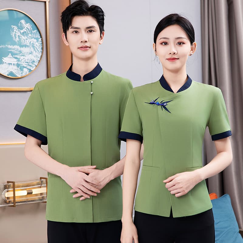 Hotel Housekeeping Short Sleeve Uniform for Women, Summer PA Attire, Guest Room, Hotel, Property Cleaning Aunt Work Clothes, Breathable and Thin