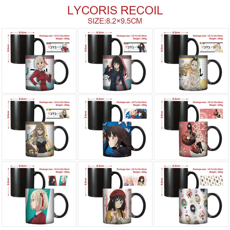 Licoris Japanese animation peripheral color-changing mug ceramic thermal temperature gradient coffee cup tea cup wholesale