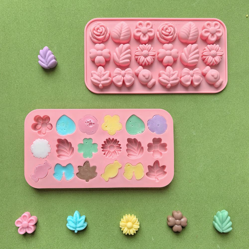 18-Hole Flower Candy Mold 861 Silicone Chocolate Pudding Gummy Baking Mold Cake Decoration