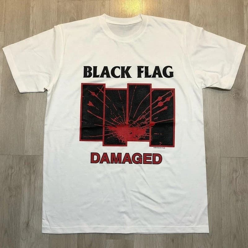 Black Flag Black Flag Band Punk Rock American Retro Vtg High Street Trend Cotton Short Sleeve T-Shirt for Men