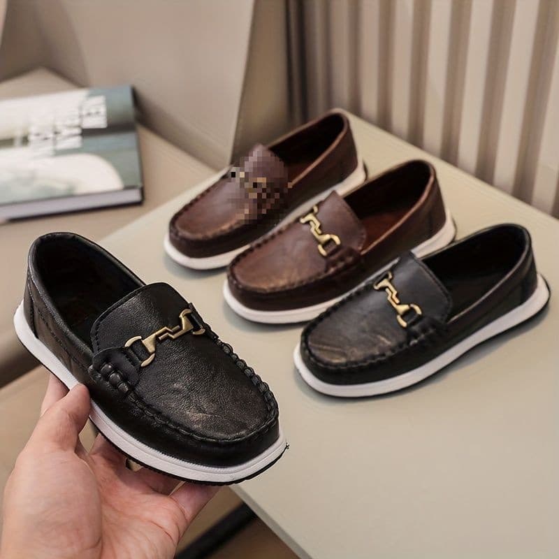 Children's Bean Shoes Classic Soft-Soled Loafers, One-Slip-On Casual Shoes for Big Kids with Breathable Wide Toe