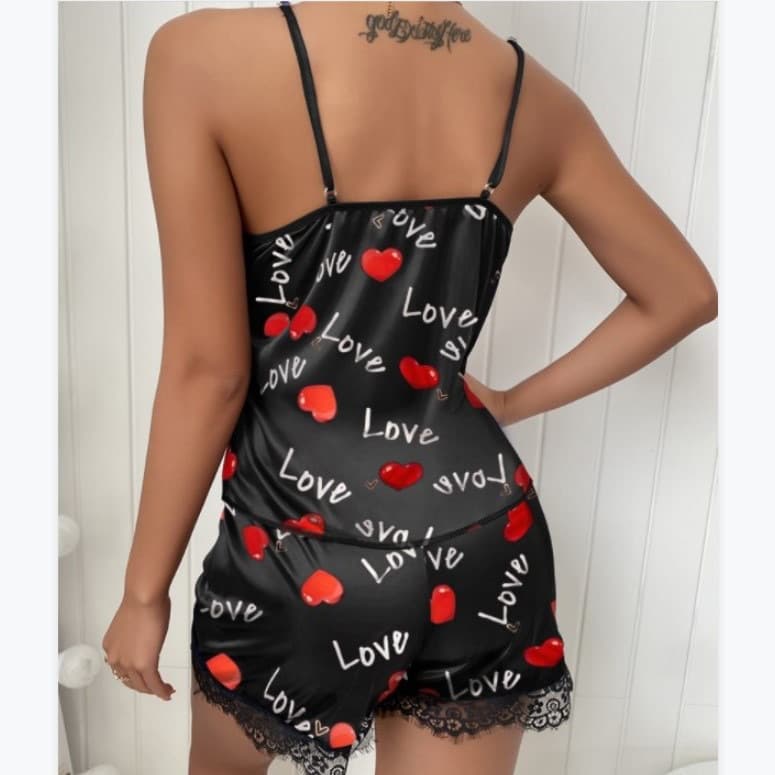 New Cross-Border Europe and America Export Lingerie Sexy Camisole with Ruffled Hem Two-Piece Set Wholesale