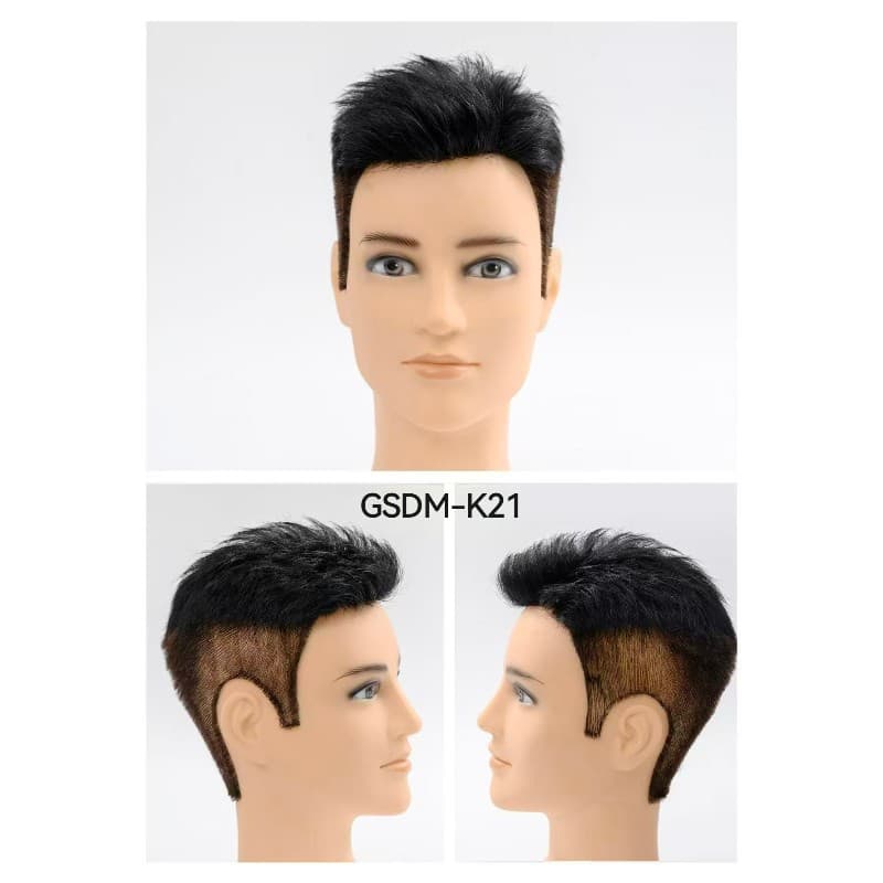 Men's Full Hand-Tied Wig Men's Top Hair Replacement Real Hair Invisible Baldness Men's Hair Piece Hair Toupee
