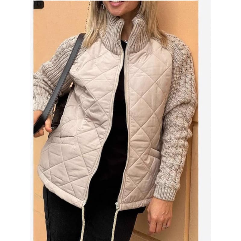 Amazon 2024 Autumn/Winter New Europe and America Cross-border Fashion Cardigan Zipper Long Sleeve Stand-up Collar Women's Jacket Cotton Coat