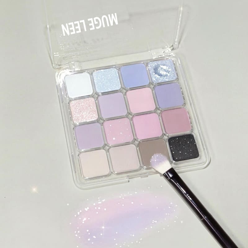 MUGELEEN Xiaohongshu Recommended Korean-style No-makeup Look Sixteen-color Eyeshadow Palette Pink Brown Honeydew Matte and Shimmer Eyeshadow