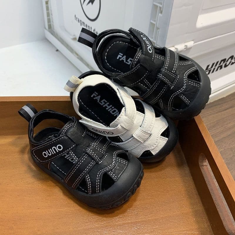 2026 New Summer Baby Boy Sandals Soft Sole 0-1 to 3 Years Infant Beach Shoes Closed Toe Sandals with Velcro