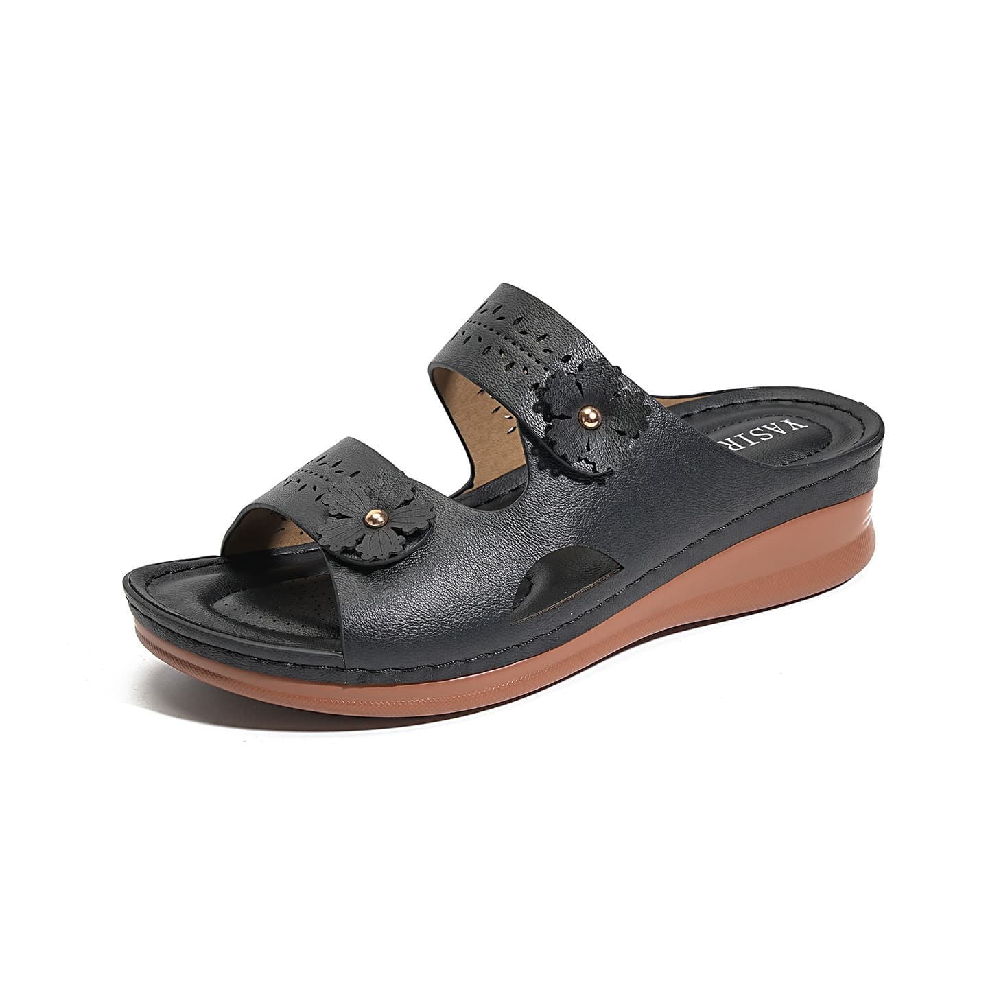 New 2026 European and American sandals women's cross-border car line mother's shoes large size sandals wedge heel slippers 3012-1