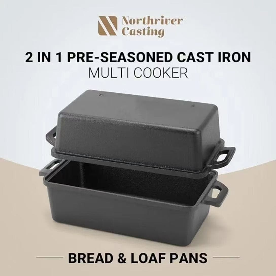 Cast Iron Bread Loaf Pan Rectangular Bread Pot with Handles European Style Bread Mold Baking Tool Wholesale Baking Tray