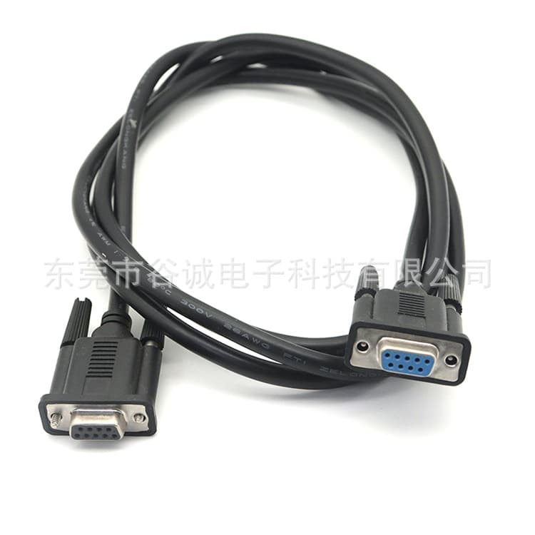Custom DB9 Female to DB9 Female Adapter Cable for Computer Data