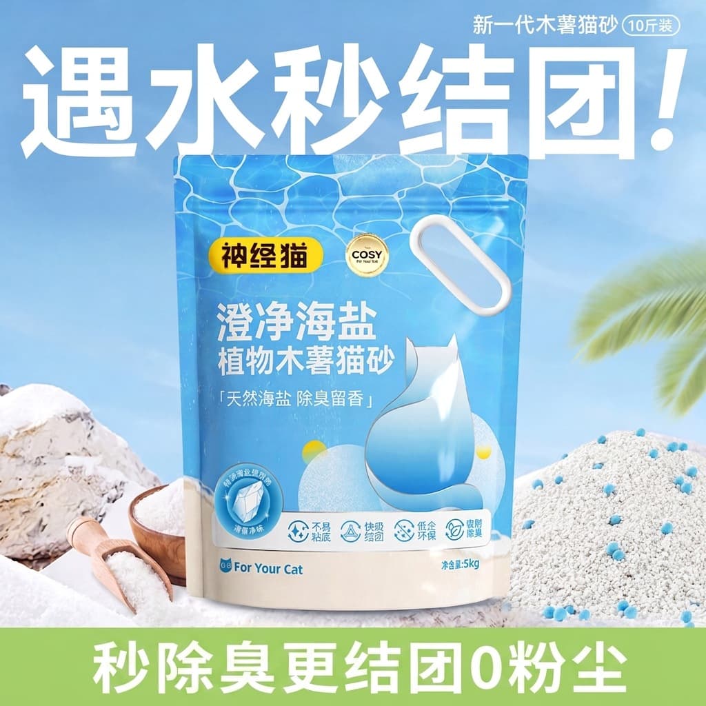 Cat Litter Cassava Sea Salt Plant Tofu Sand Mineral Sand Deodorizing Instant Clumping Cat Litter Tofu Sand Free Shipping 20kg Wholesale