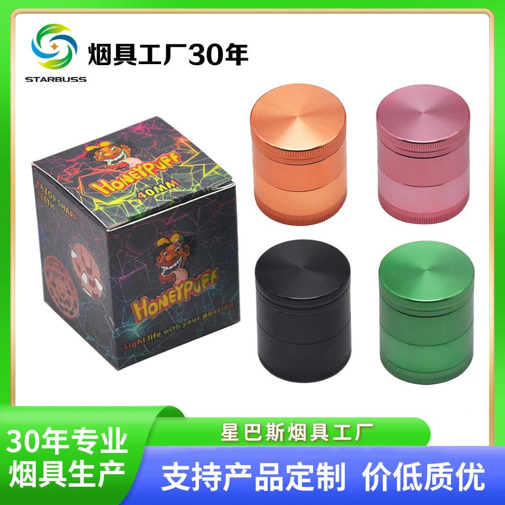 Star Bass cross-border hot-selling four-layer 40mm aluminum alloy cigarette grinder metal cigarette grinder grinder Grinder