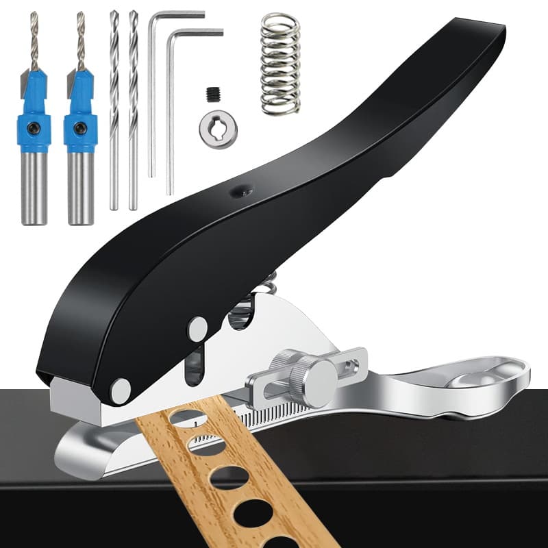 Cross-border hand puncher perforation edge strip puncher flat bevel woodworking punch pliers screw cap is not easy to break