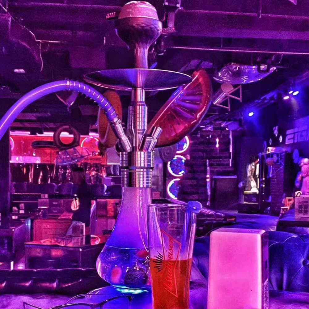Arabic Shisha Complete Set Bar Pot Internet Celebrity Mig Stainless Steel Household Shisha Large Single and Double Tube Hookah
