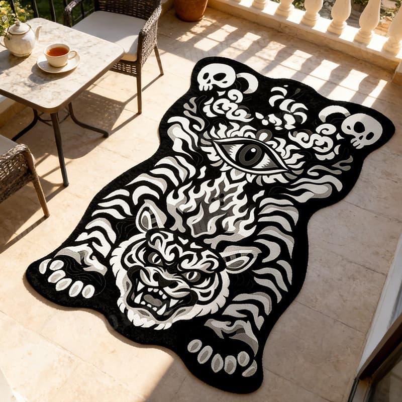Cross-border Crystal Velvet Carpet, Simple Irregular Tiger Pattern, Easy to Clean, Heat Insulation, Water Absorption, Soft Carpet for Living Room