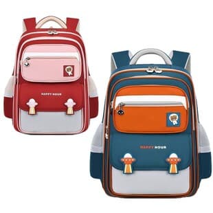 Primary School Backpack for Boys and Girls Grades 1-6, British Style, Versatile Large Capacity Waterproof Backpack