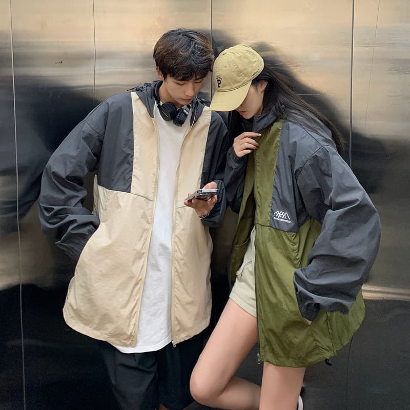 UPF50+ sun protection men's summer thin loose jacket casual ice silk mountain style sun protection couple jacket
