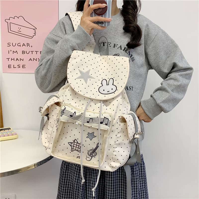 2026 New College Style Large Capacity Shoulder Pain Bag School Bag Multi-Pocket Cute Retro Light Asian Style Class Backpack