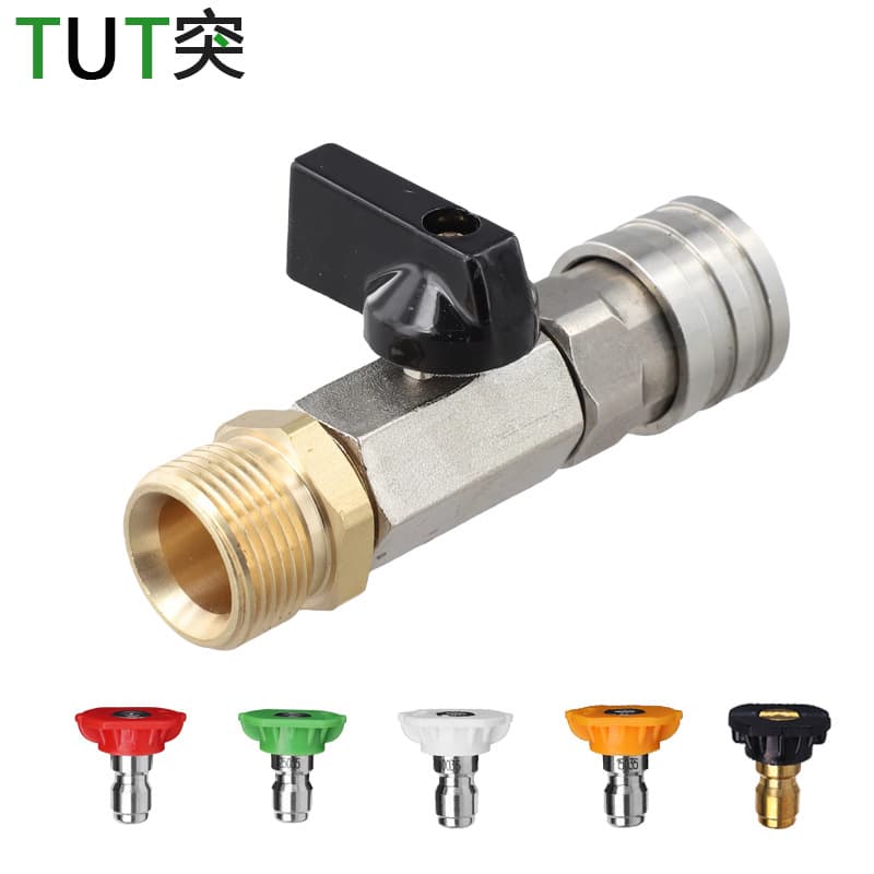 Amazon High Pressure Car Wash Water Gun High Pressure Tube On/Off Valve Stainless Steel 1/4 Female M22 Male Thread Valve