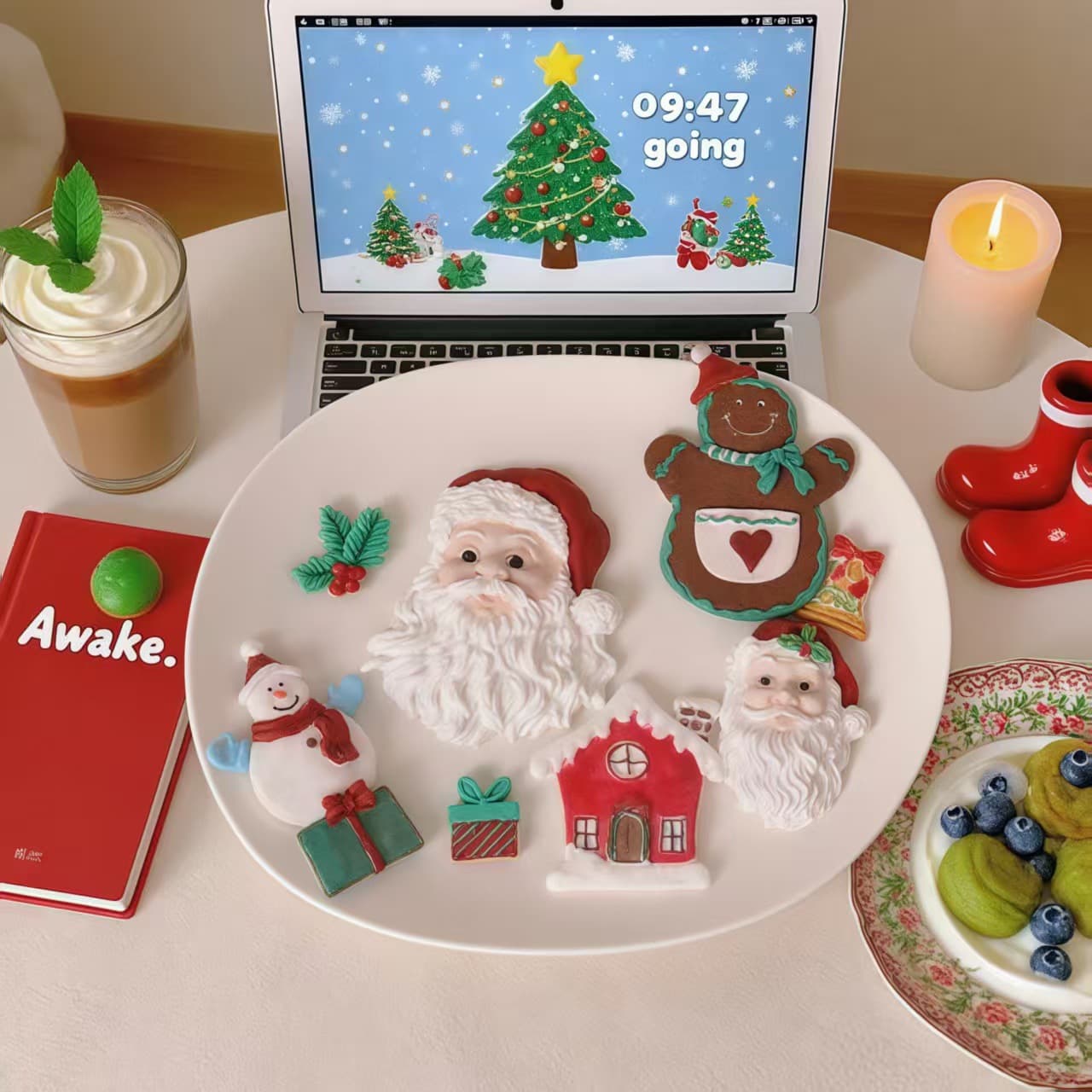 DIY Christmas Series Santa Claus Gingerbread Man Christmas Tree Chocolate Fondant Cake Decoration Making Silicone Mold