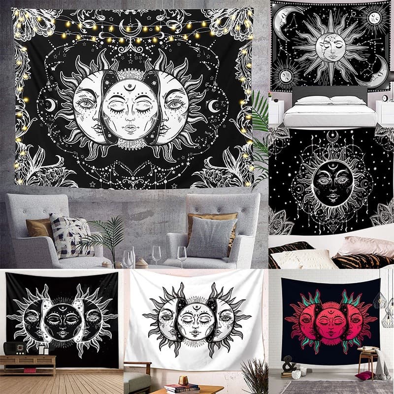 Factory Direct Selling Amazon Hot Selling Mandala Moon Sun Series Tapestry Hippie Home Decor Wall Carpet