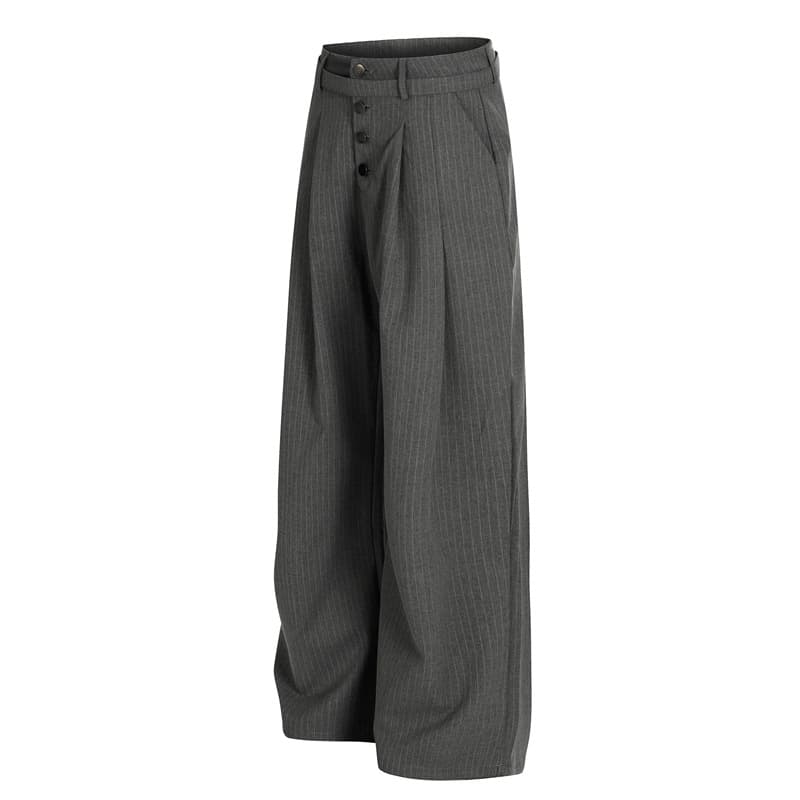 DC+C920 American casual Zen pleated straight striped trousers kendo streamers drape casual trousers for men