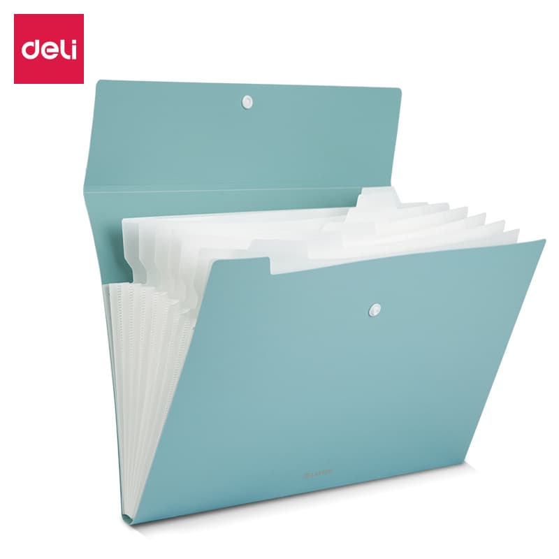 72456 Deli organ bag 8-layer file bag A4 junior high school student test paper holder storage insertable information booklet