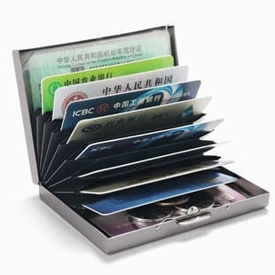 Stainless Steel Card Holder for Men and Women, Anti-Demagnetization, Anti-Theft RFID Blocking Card Case