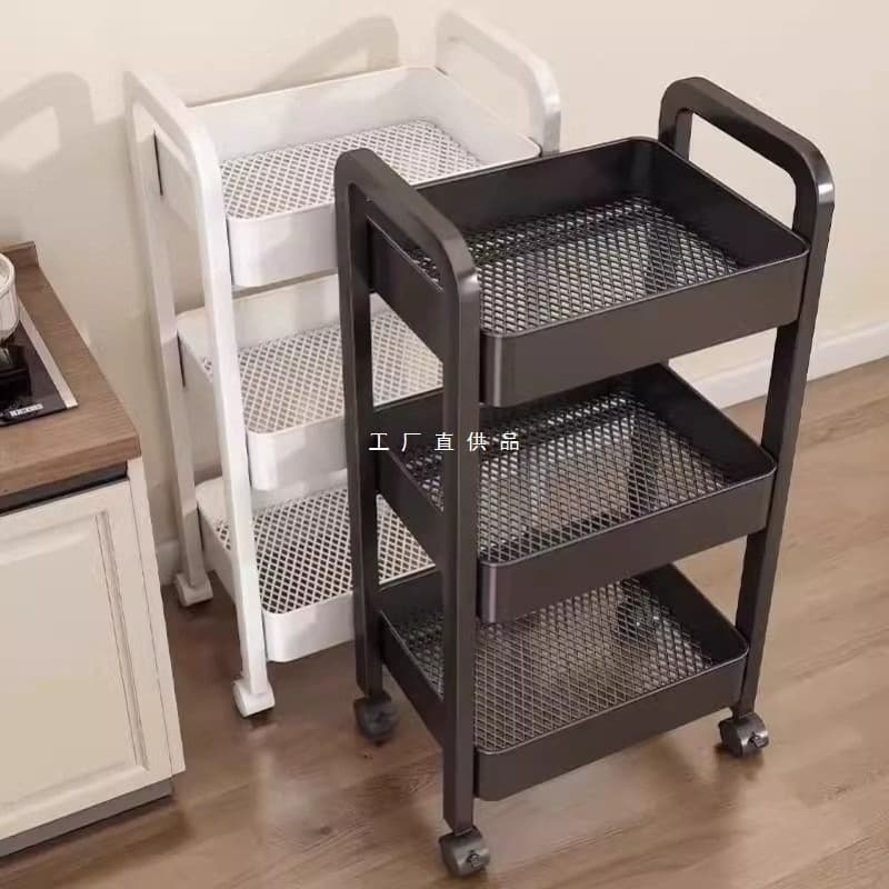 Small Trolley Storage Shelf, Multi-Layer Snack Organizer, Floor-Standing Bookshelf, Kitchen Fruit and Vegetable Basket Rack, Bathroom and Bedroom Use
