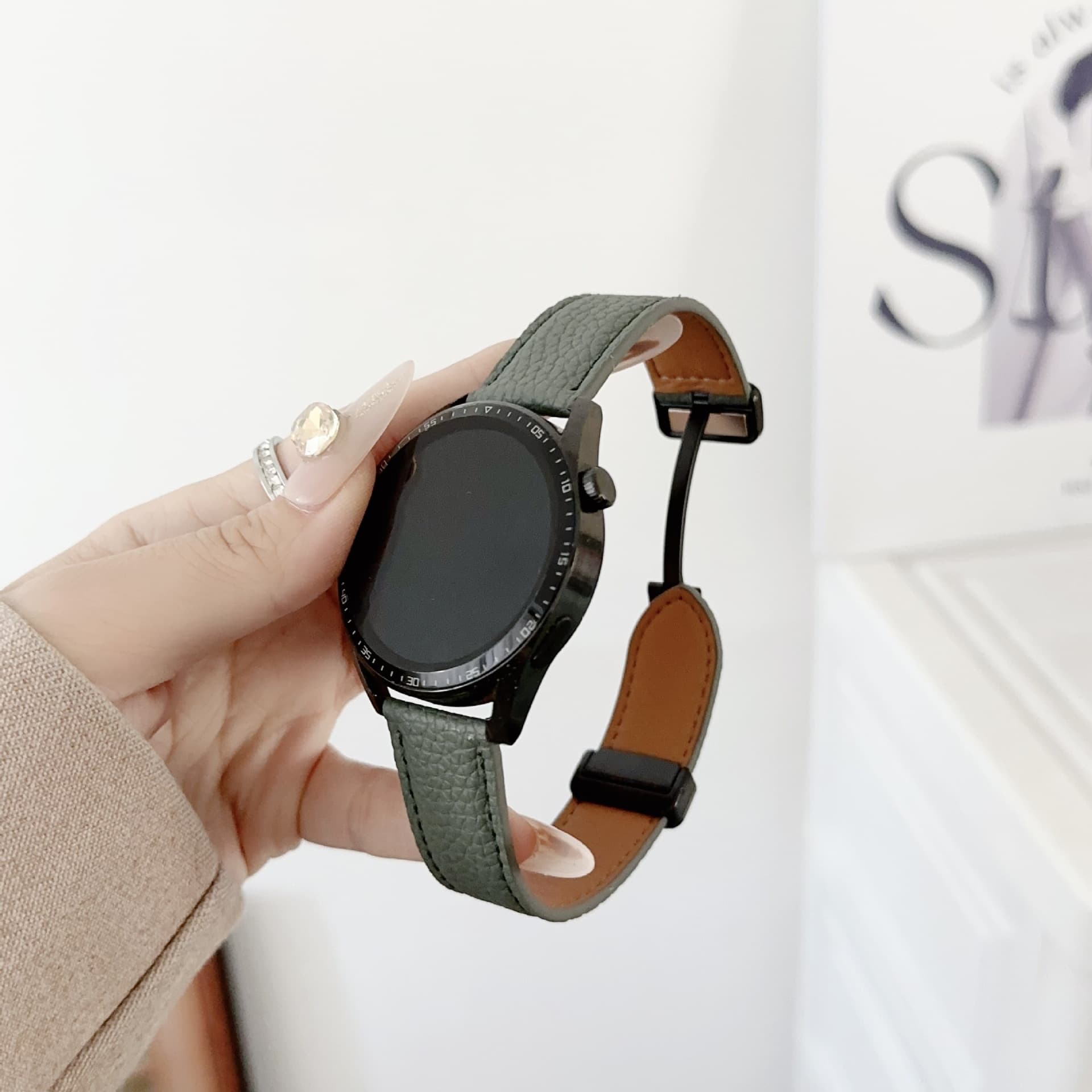 Compatible with Xiaomi Band 9 Pro Strap 8 Pro Crazy Horse Genuine Leather Strap Redmi Watch 6/5 Watch Band